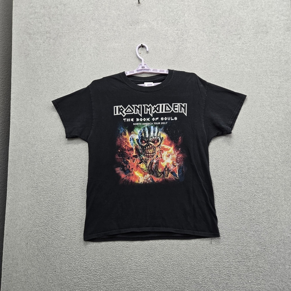Iron Maiden Men Shirt M Black Graphic Iron Maiden The Book Of Souls Band Tee